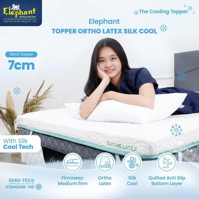 Elephant Topper Ortho Latex Silk Cool / Topper Kasur Dingin Orthopedic