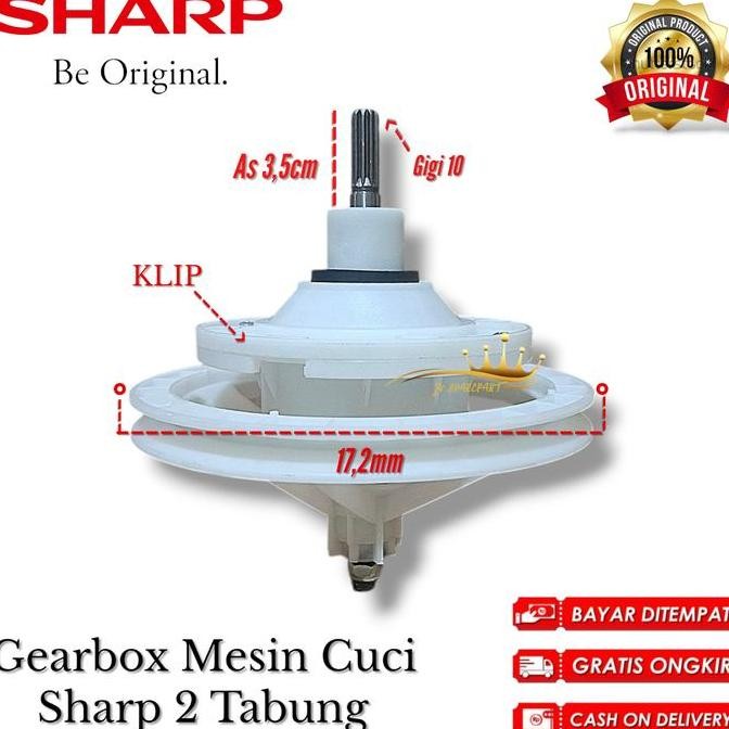 [SHARP ES-T95CR] Gearbox Gear Box Mesin Cuci Sharp ES-T95CR Original 2 Tabung PROMO