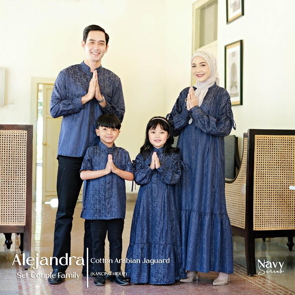Bsh Alejandra Set Couple Dress Kurta Muslim Cotton Arabian Jaguard Motif Batik Gamis Koko Baju Sarim