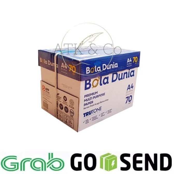 

TERLARIS - Kertas HVS A4 70gr Bola Dunia 1 Dus - Khusus Gosend