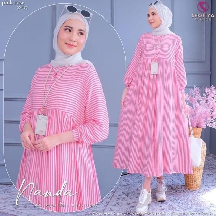 Dd Nanda Gamis Salur Premium Terbaru Gamis Salur Jumbo L Xl Xxl Xxxl Dress Gamis Garis Garis Salur C