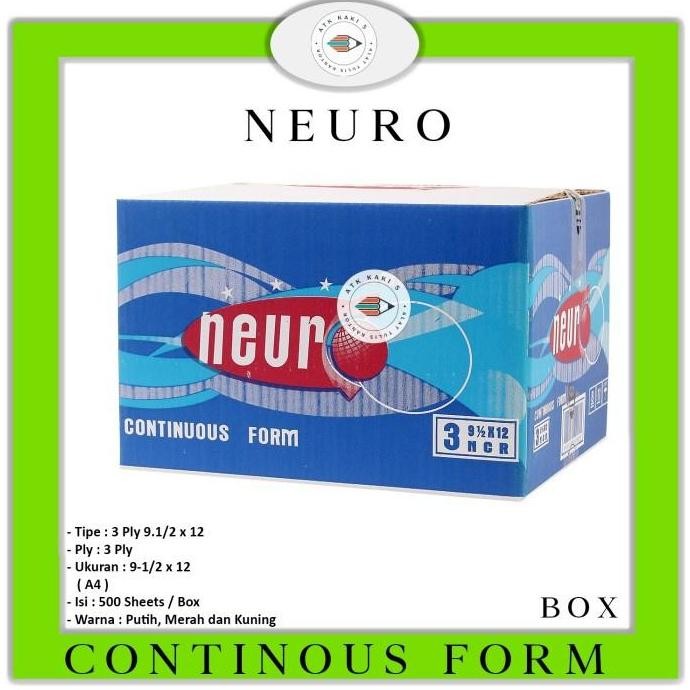 

BEBAS ONGKIR - NEURO - Continous Form K 3 Ply 91/2 x 12 - A4 - NCR