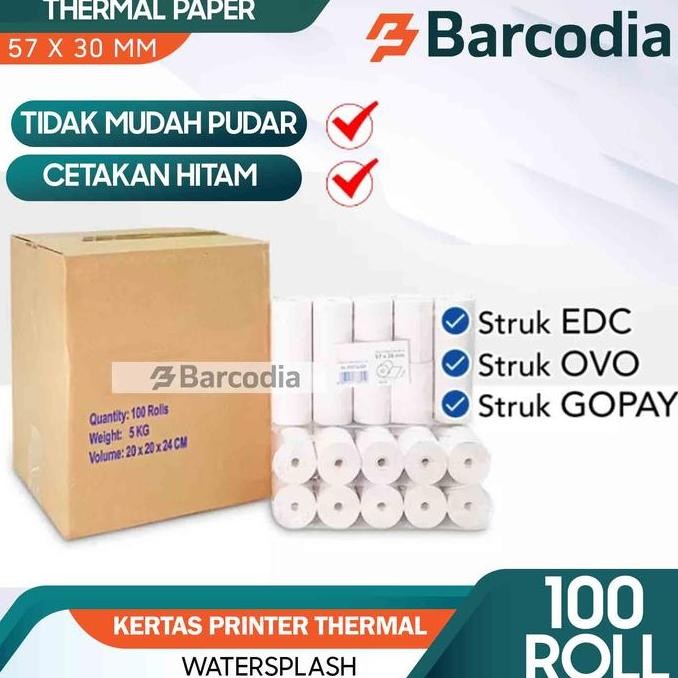 

TERBARU - Kertas Print Thermal 1 Dus isi 100 Roll Struk Kasir Mobile Printer EDC