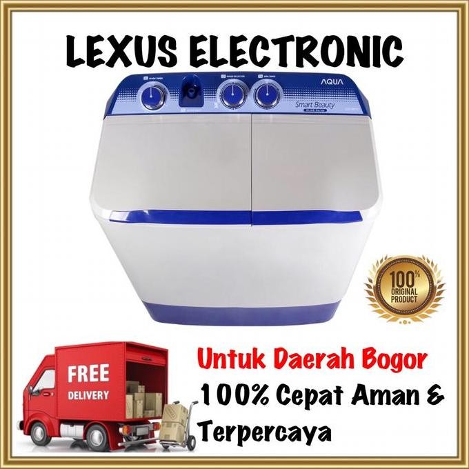 BEBAS ONGKIR - MESIN CUCI 2 TABUNG 8 KG AQUA QW-881XT 2 TABUNG AQUA MESIN CUCI 8KG