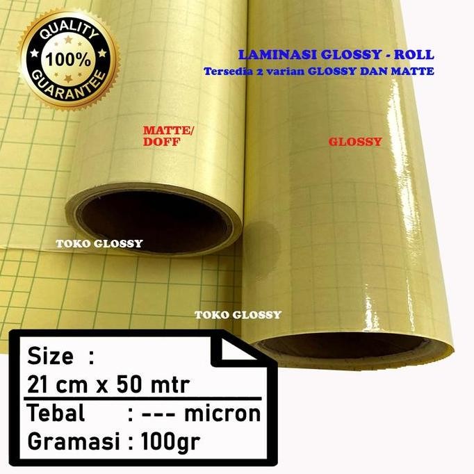 

TERMURAH - Laminasi Dingin Roll 21 cm x 50 meter