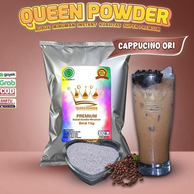 

Bubuk Minuman Queen Powder Premium Rasa Cappucino Original 1Kg (Mine)