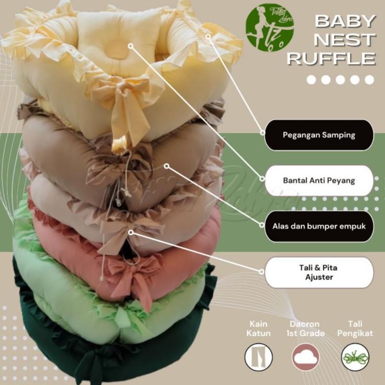 Terlaris Hot Promo Ready Stock Baby Nest Ruffle Polos Premium Kasur Bayi Kado Lahiran Murah Terbaik