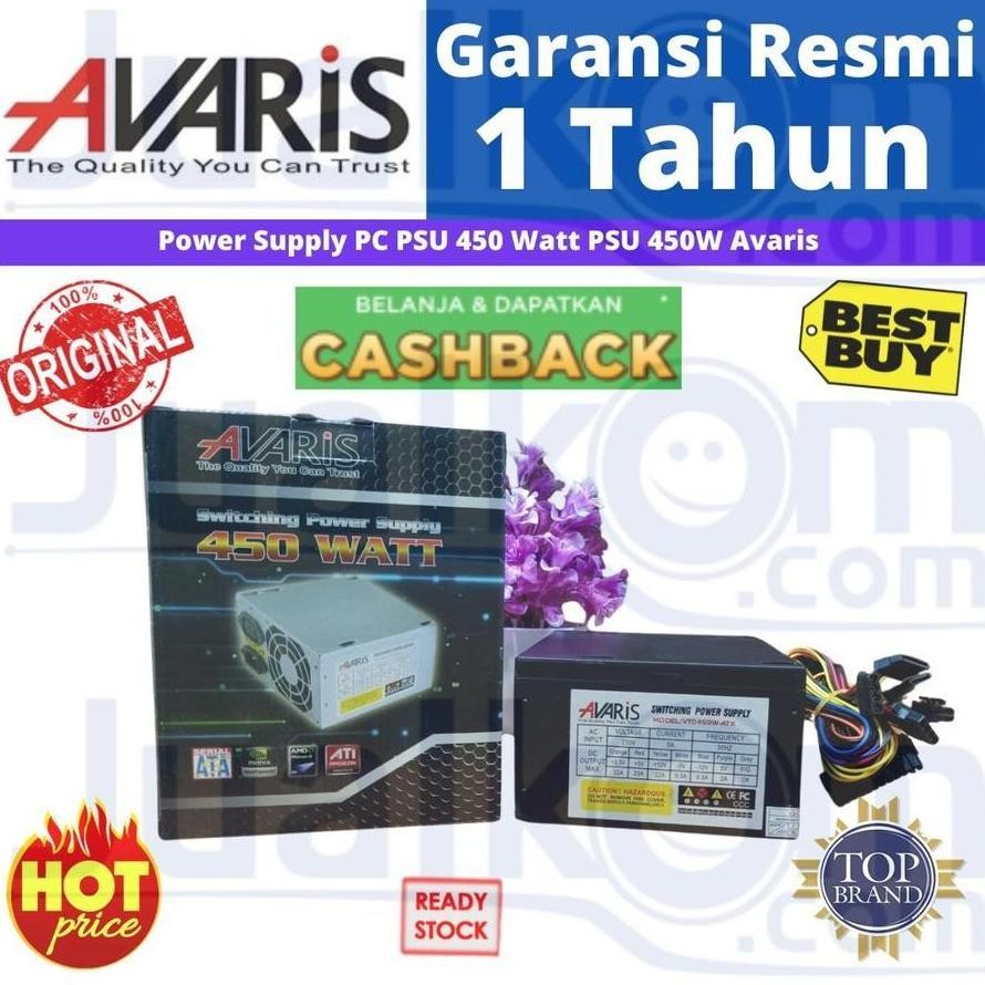 DI98 >> Power Supply PC PSU 450 watt PSU 450W Avaris