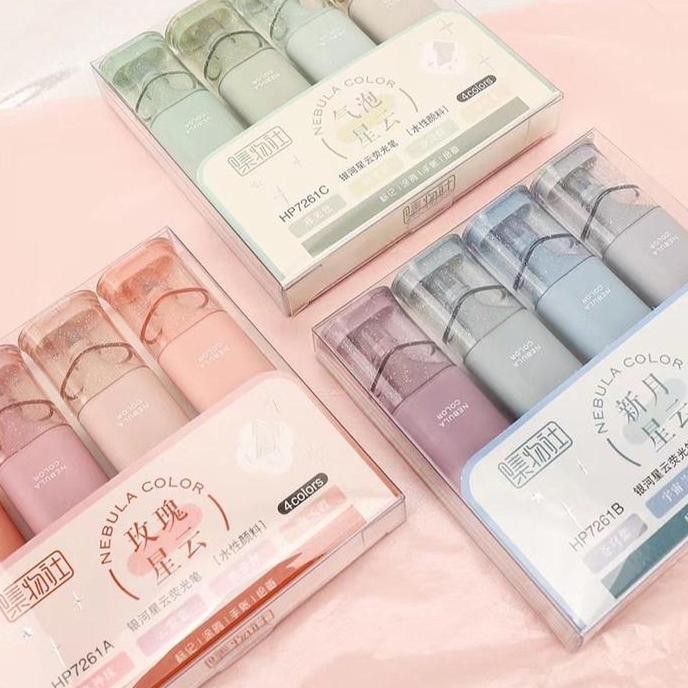 

Stabilo Highlighter Glitter Galaxy Pen Asthetic Isi 4Pcs Set Color #T03