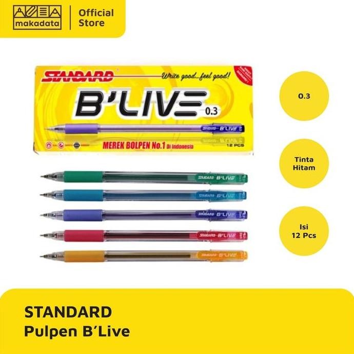 

Bolpen / Ballpoint / Pulpen Standard B-Live 9 (1 Pack)