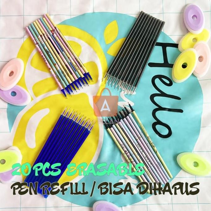 

Erasable Refill Pulpen 0.5Mm Isi 20Pcs / Isi Pulpen Bisa Di Hapus Black Blue