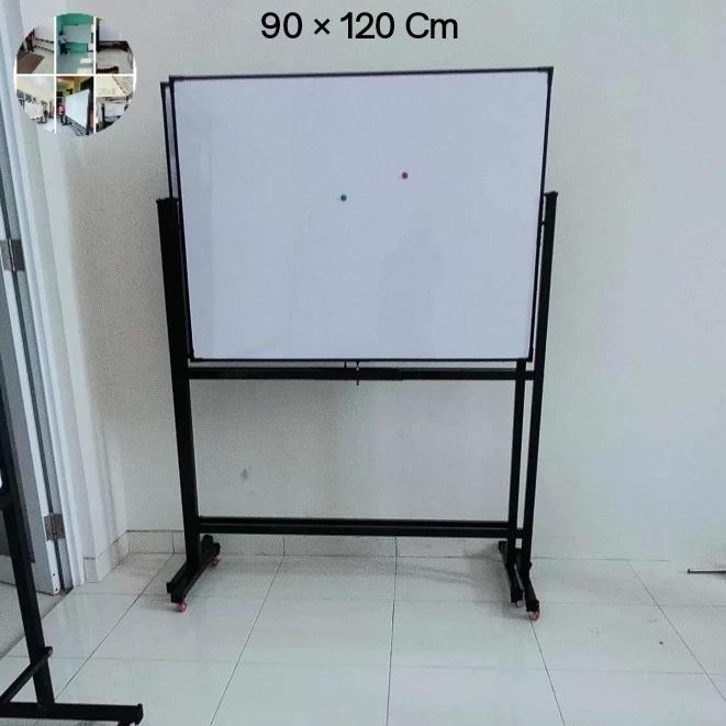 

White Board Standing 90 120 Cm ,Double Face Magnetik