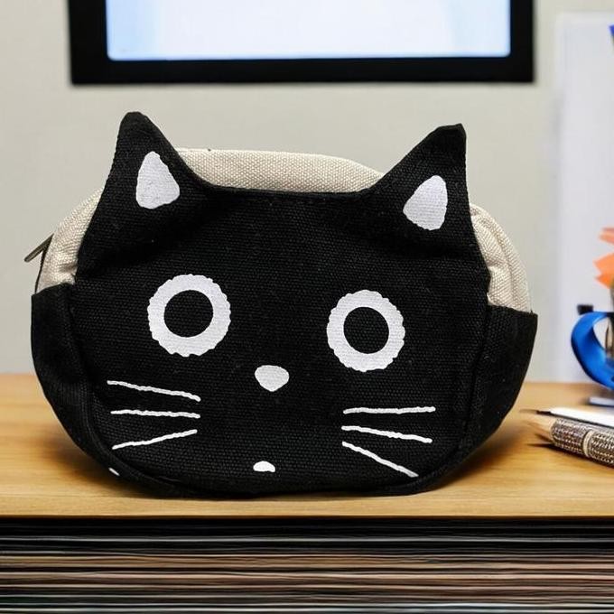 

Pouch Kosmetik Cute Cat | Pouch Kain Muka Kucing Lucu