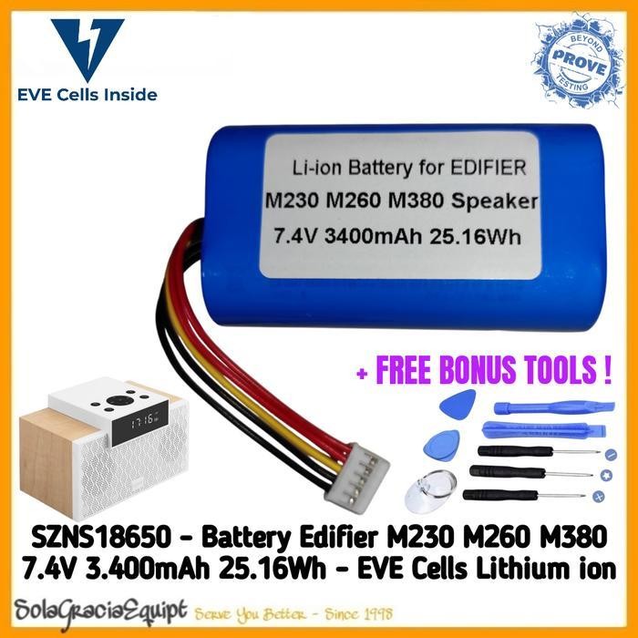 Batre / Baterai / Battery Edifier M230 M260 M380 7.4V 3.400mAh 25.16Wh Terbaru Berkualitas