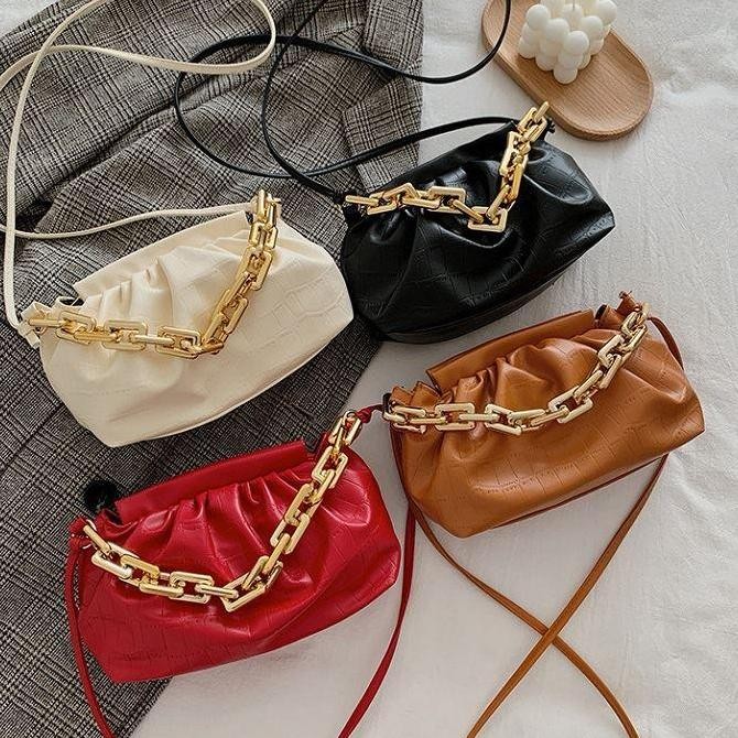 Sling Bag Gd177417 Tas Selempang Croco Rantai Pendek Chain Wanita Baru