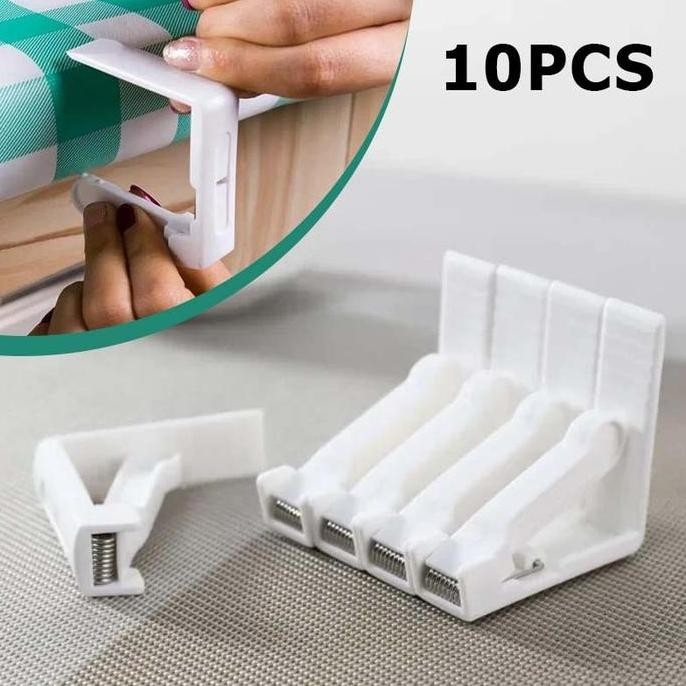 10Pcs Penjepit Taplak Meja Putih Table Cloth Holder Plastik Penjepit Taplak Adjustable Taplak Meja R
