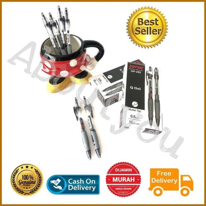 

Grosir 1 Pack 12 Pulpen Gel Pen Joyko Q Gel Hitam 0.5 Mm Murah Grosir Stationery