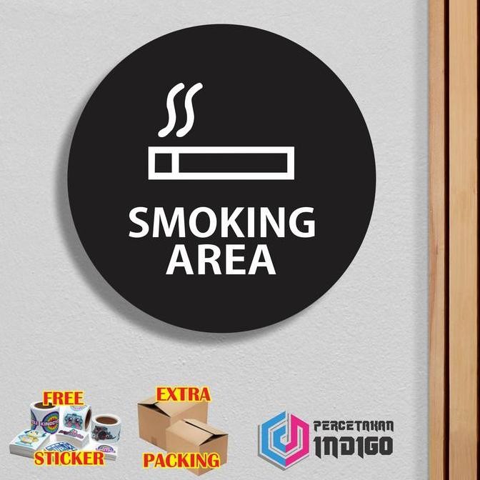 

Papan Tanda Akrilik Sign Board Bulat Smoking Area