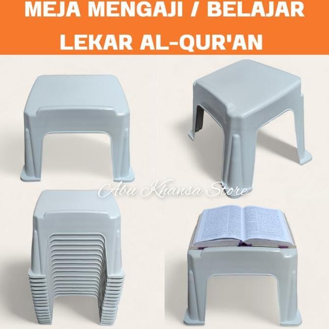 MEJA NGAJI PLASTIK PUTIH LEKAR PLASTIK MEJA MENGAJI MEJA BELAJAR PUTIH