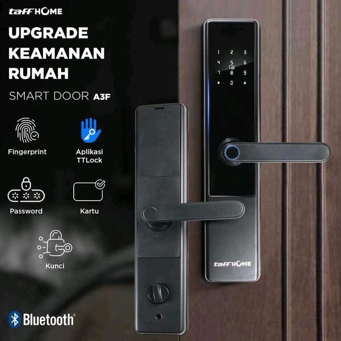 Terbaru Taffhome Smart Door Lock Fingerprint Password Bluetooth Card Ttlock - A3F