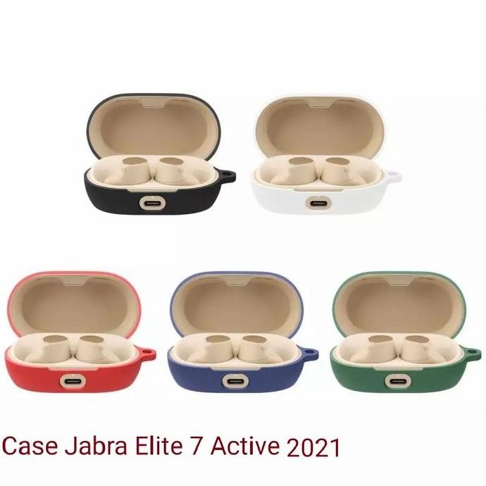 Baru Silicone Case Jabra Elite 7 Active / Pro 2021 + Kait Carabiner Casing