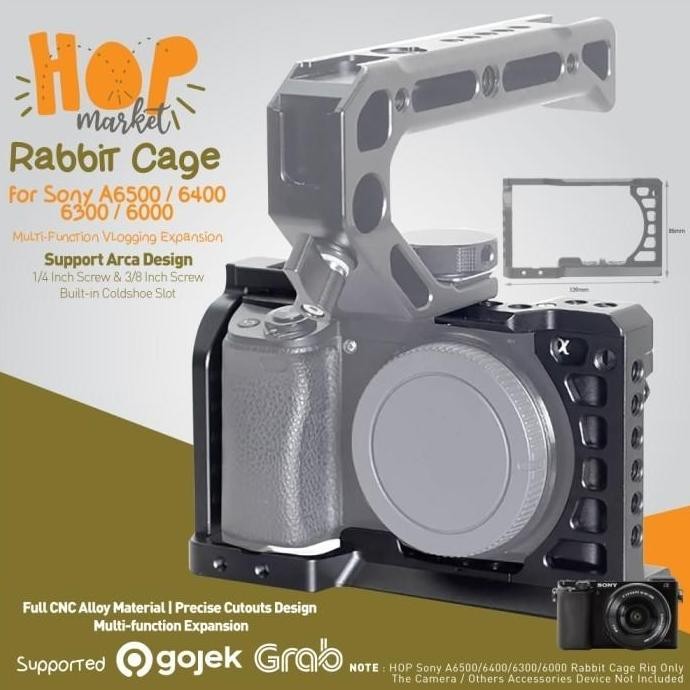 TERBARU HOP GRC-A6000 CAGE RIG SONY A6000 A6300 A6400 A6500 - PLATE RIG KAMERA METAL