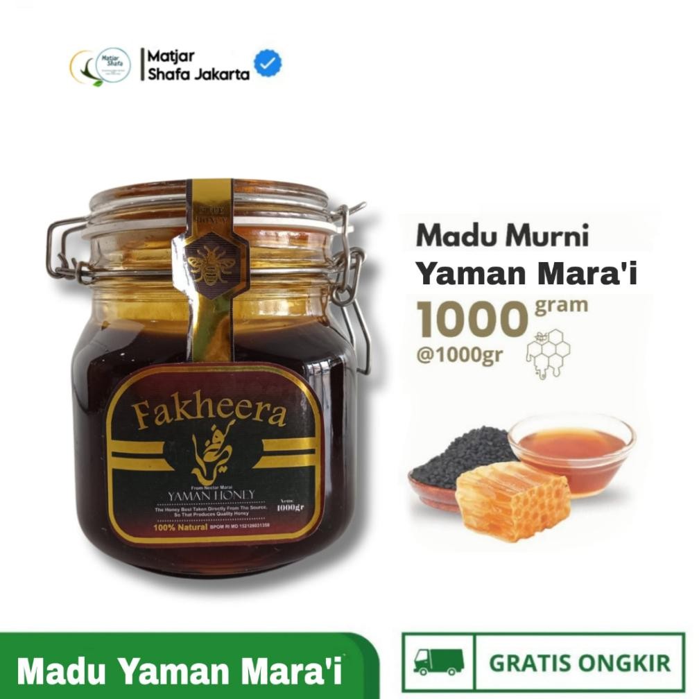 

(Terbaru) Madu Fakera Yaman Mara'i Fakheera Kemasan Kaca Isi 1kg Murni 100% (Terlaris)