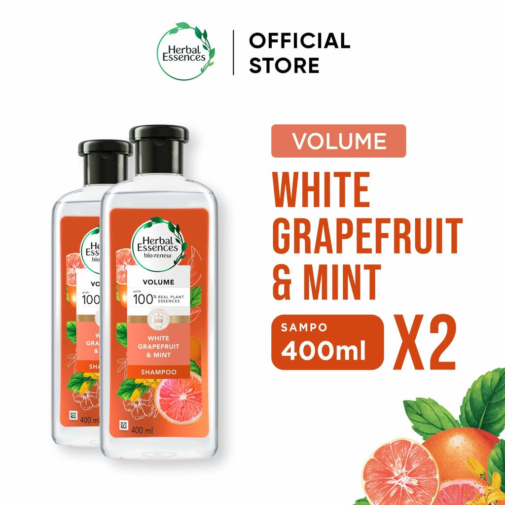 Herbal Essences Bio Renew Volume White Grapefruit and Mosa Mint Shampoo 400 ml x 2 pcs