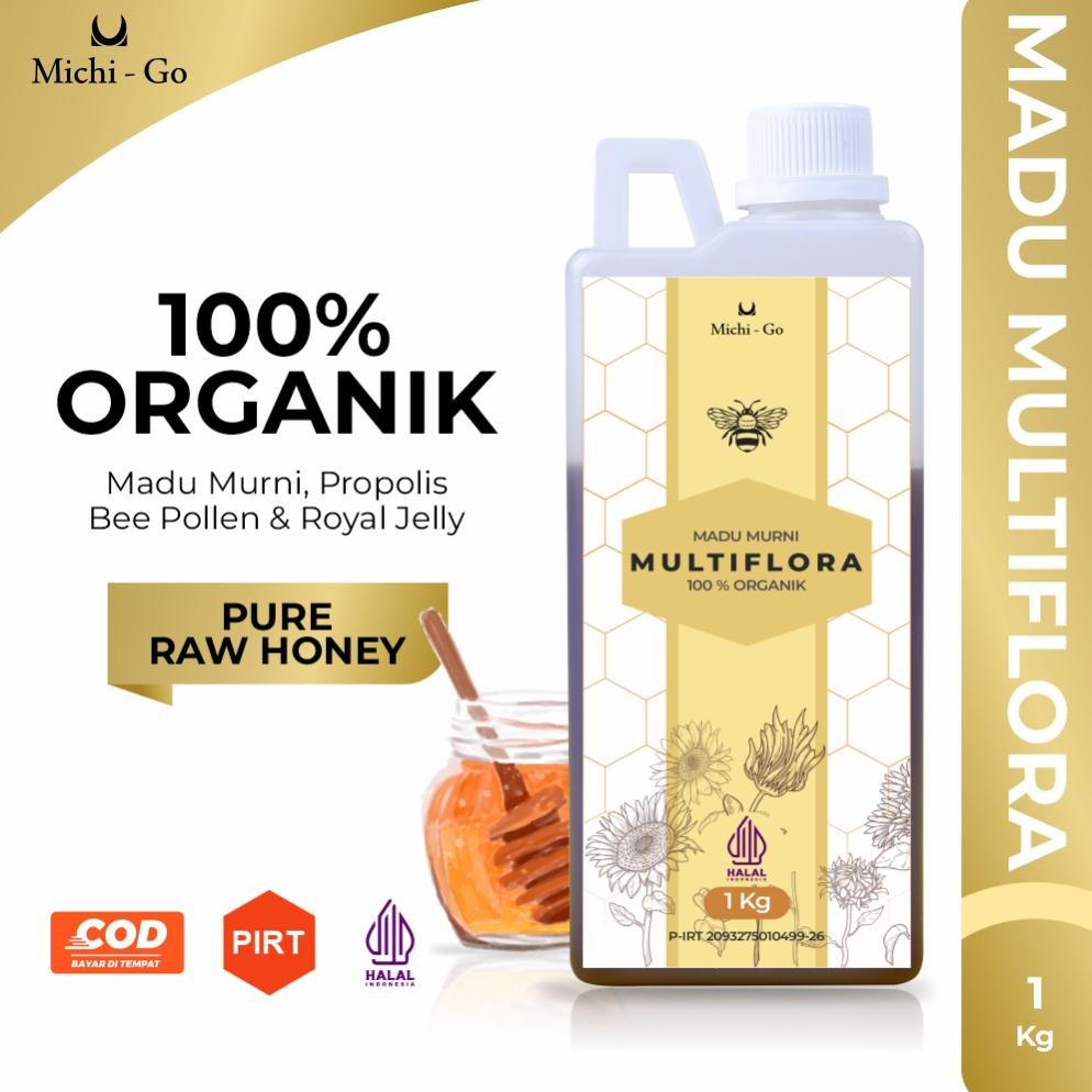 

(Terbaru) MICHIGO - Madu Murni Multiflora Super 1KG - Natural Raw Honey - Nectar Multiflora Madu Asli Tanpa Campuran (Terlaris)