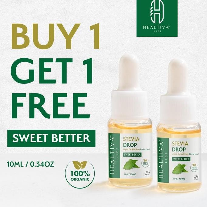 

Baru Healtiva Paket Stevia 2pcs - Buy 1 Get 1 Pemanis Alami Tanpa Gula