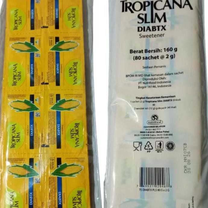 

Baru Tropicana Slim Sweetener Diabtx 80 Sachet @2g - Gula Sehat