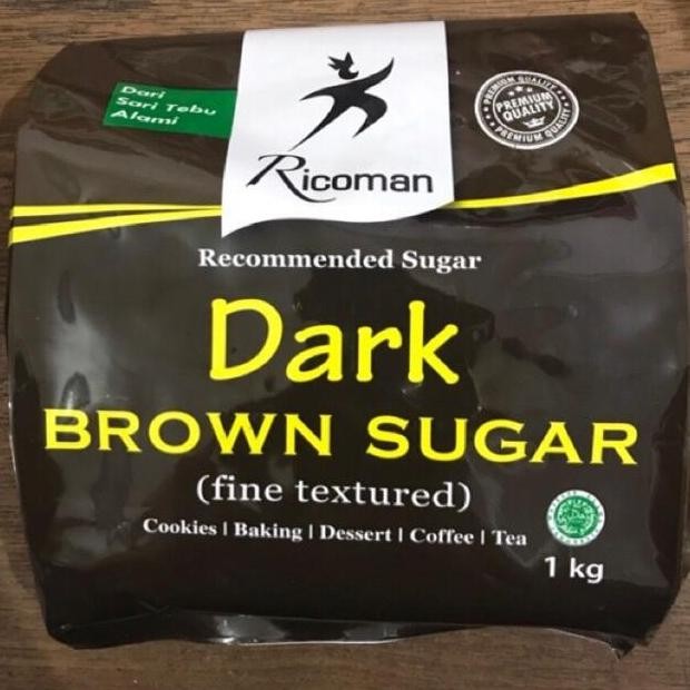 

Baru Ricoman Dark Brown Sugar 1Kg Gula Merah Gelap Premium Baking