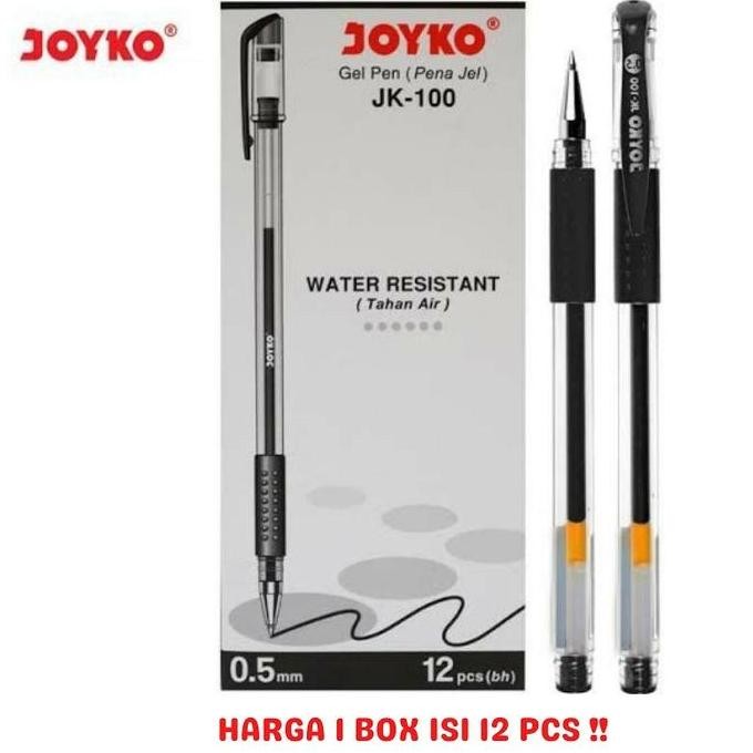 

Gel Pen / Pulpen / Pena Joyko Jk-100 / 0.5 Mm / 1 Box 12 Pcs - Hitam