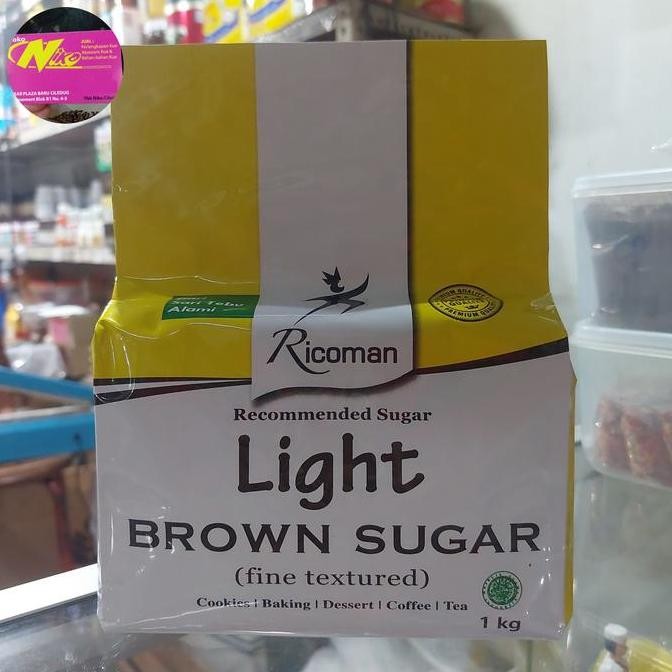 

Baru Ricoman Light Brown Sugar 1kg - Khusus Grab & Gojek Promo