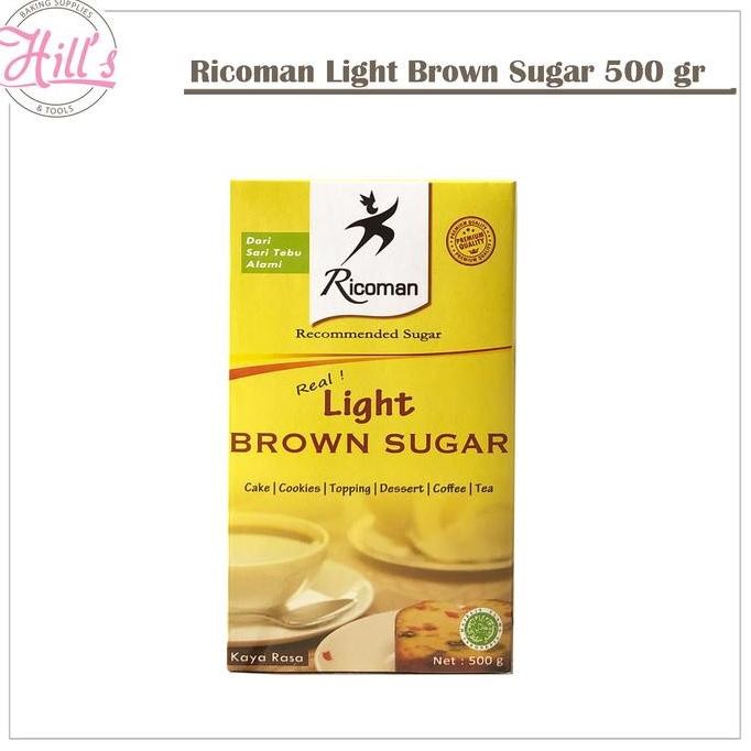 

Baru Ricoman Light Brown Sugar Gula Tebu Coklat 500gr