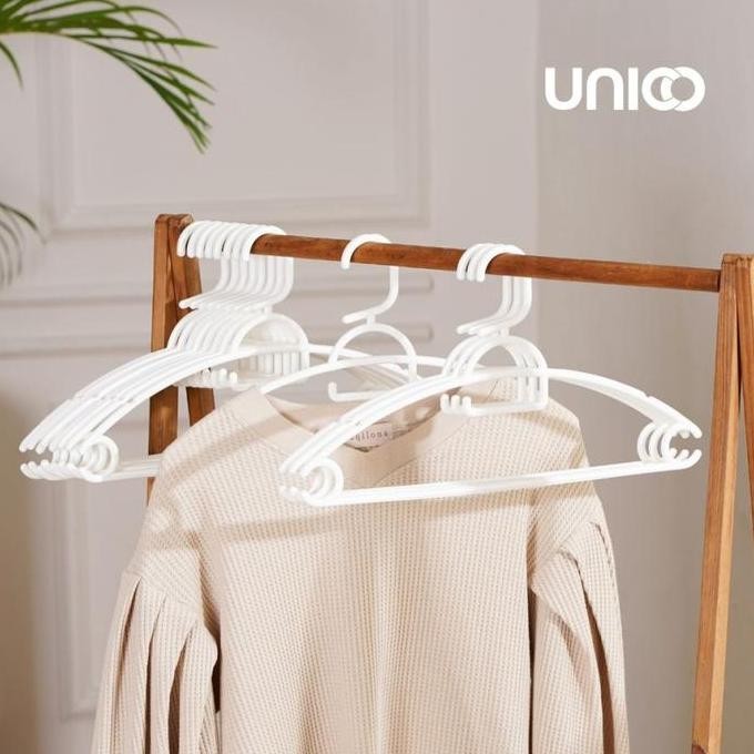 Union X Unico Vaskertoj Hanger 2.0 Lengkung 12 Pcs | Gantungan Baju Plastik