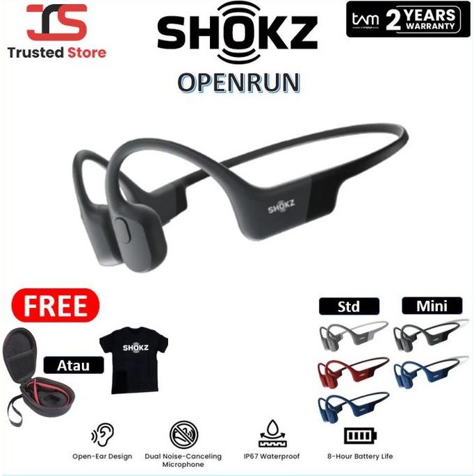 Shokz Openrun Aftershokz Open Run Wireless Bone Conduction Headphone