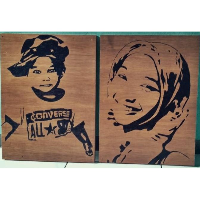 Siluet Photo Wajah, Lukis Wajah Silhoutte 1 Wajah/Muka Pakai Stiker