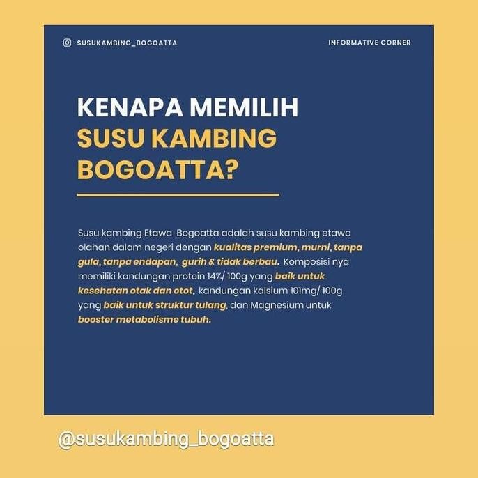 

Promo Susu Kambing Etawa Tanpa Gula Bogoatta++