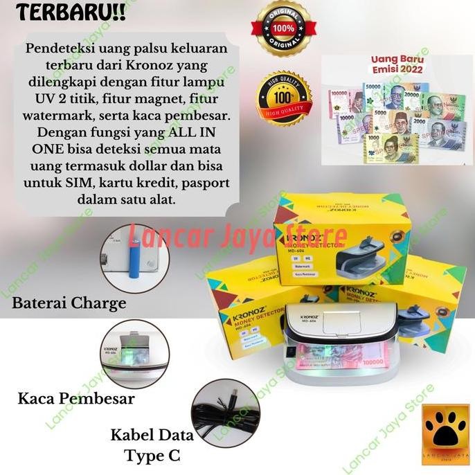 Money Detector Kronoz Alat Deteksi Uang Palsu / Pendeteksi Uang Palsu