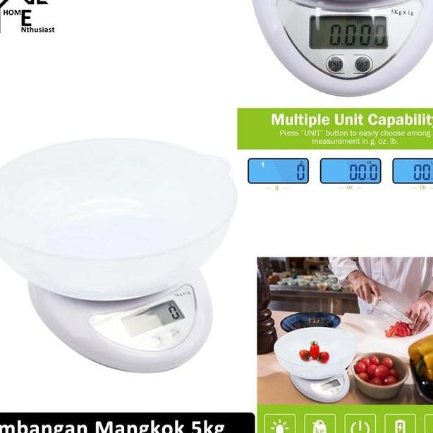 

Timbangan Mangkok 5Kg Led Dital Mangkuk Tepung Daging Bumbu