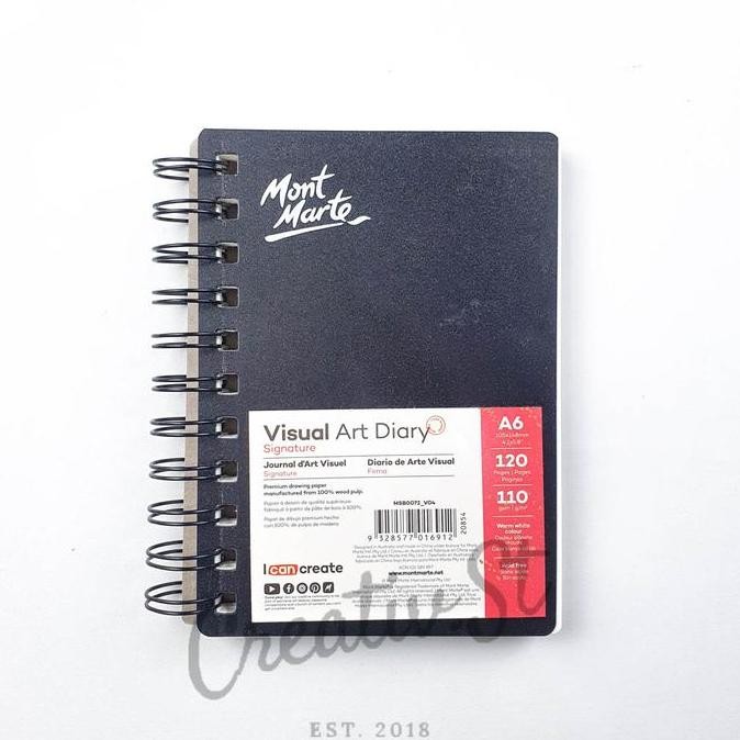

Tersedia Mont Marte Visual Art Diary Sketchbook A6 120 Sheet 110 GSM
