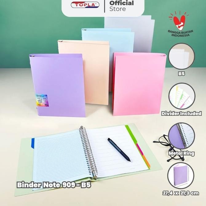 

Tersedia Topla Buku Catatan Binder Note B5 Warna Pastel Sekolah Kuliah