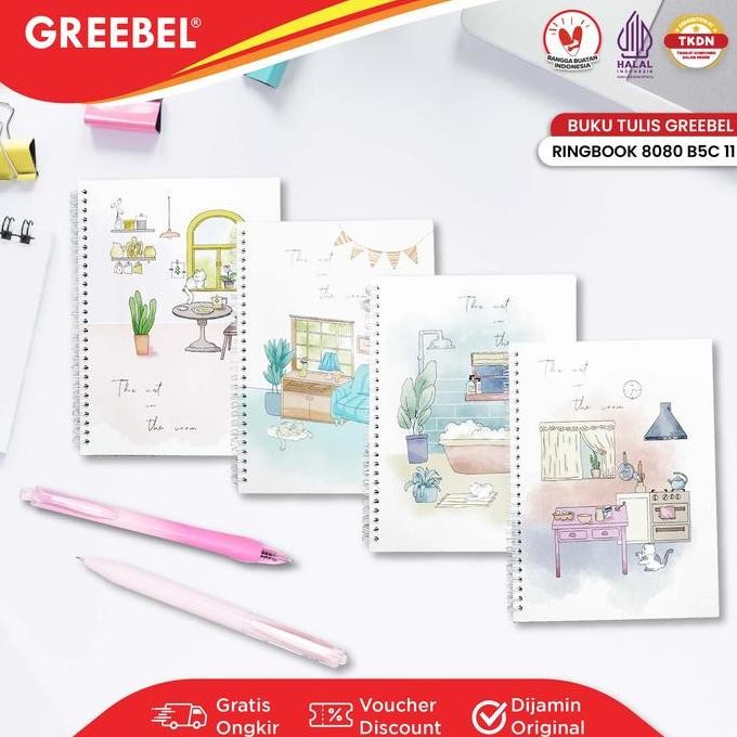 

Tersedia Greebel Ring Book Buku Tulis Agenda Catatan Spiral Note Book B5C 11