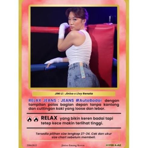 JINISO RELAX - 776 Kulot Highwaist Celana Jeans Wanita Warna Black HT