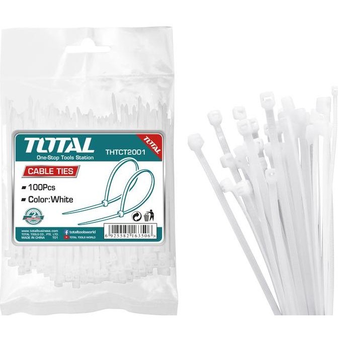 

Diskon! TOTAL Cable Ties 20cm Isi 100pcs THTCT2001 Tali Kabel Nylon Serbaguna