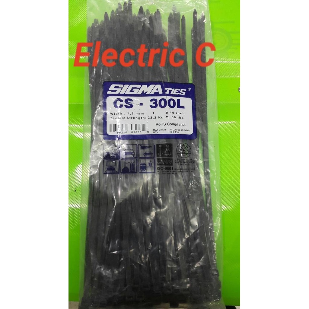 

Diskon! Kabel Ties Sigma CS300L 30cm x 4.8mm Hitam Kuat - 100pcs