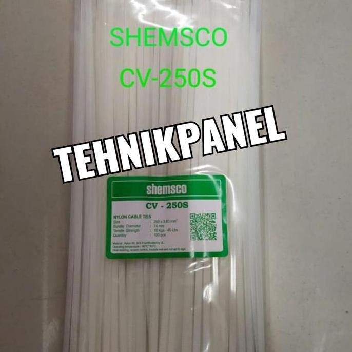 

Diskon! Kabel Ties SHEMSCO CV-250S 25cm x 4.8mm Cable Tie Warna Hitam Putih 100pcs