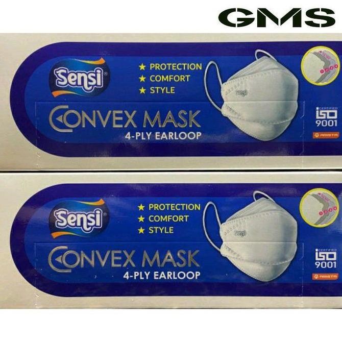 NEW Masker Sensi Convex 4 Ply Per Box isi 20 Pcs / Sensi Convex Mask