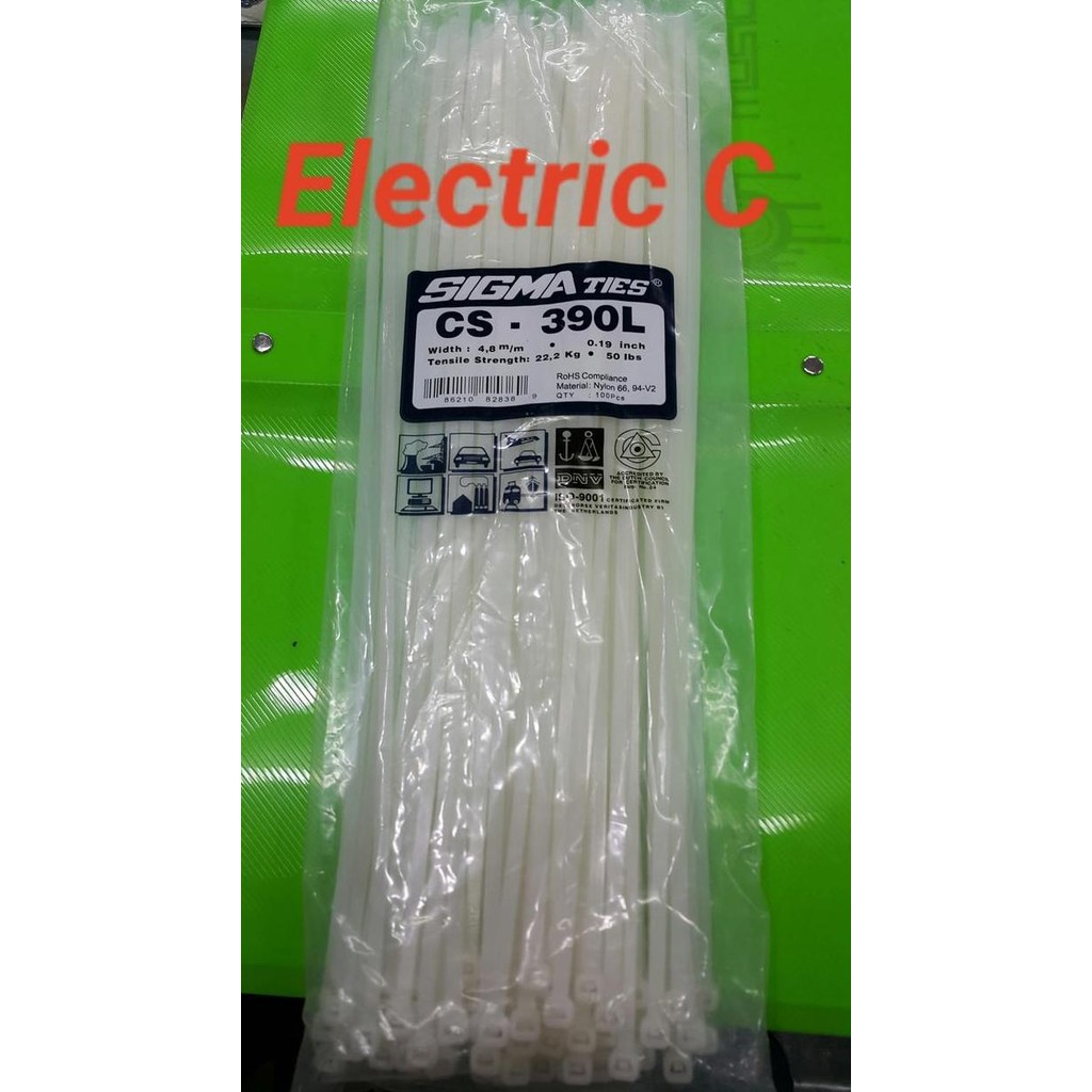 

Diskon! Kabel Ties Sigma CS390L 39cm x 4.8mm Putih Jumbo Kuat - 100pcs